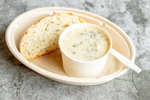 Half sandwich and soup cup as made famous by Sweets by Diane in Roseville, Minnesota